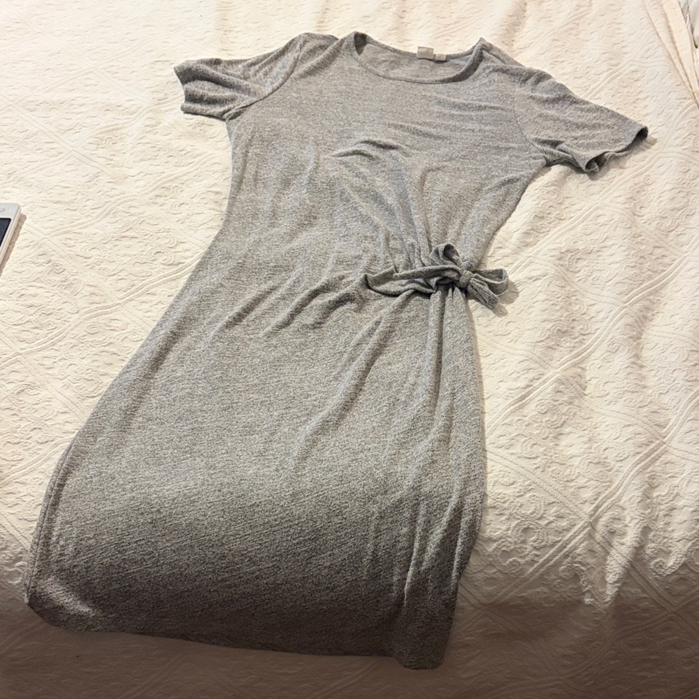 GAP Gray Midi Dress with Side Tie